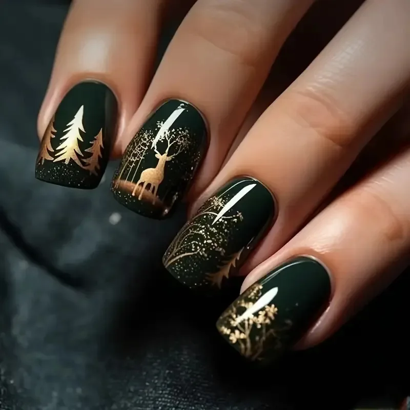 Christmas nail stickers – medium-length, glossy 2
