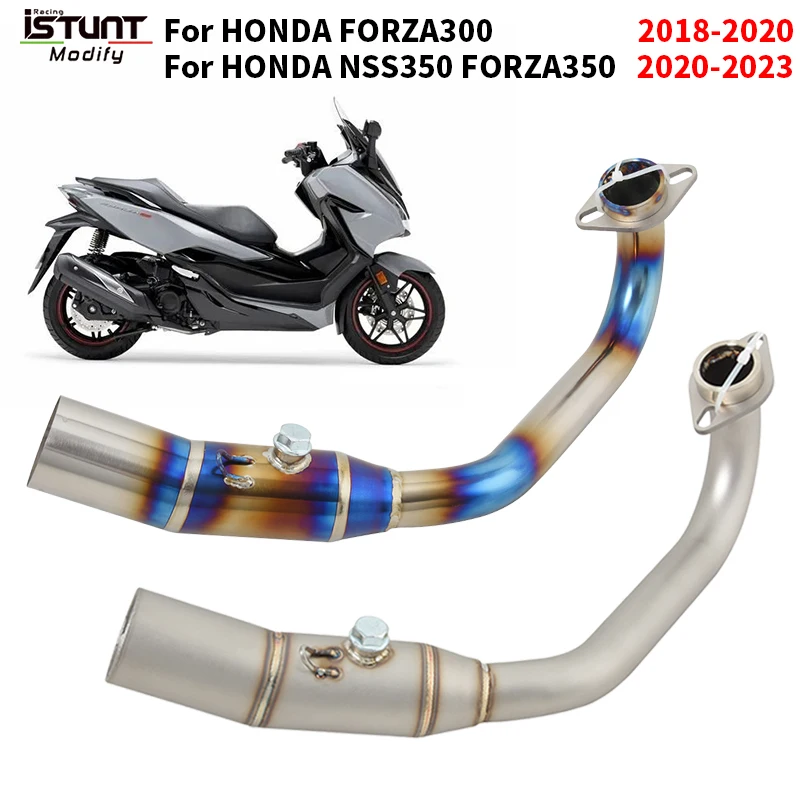 

Motorcycle Exhaust Front Link Pipe Modify Escape Moto With Catalyst For HONDA FORZA300 FORZA350 NSS350 FORZA 300 350 2018 - 2023