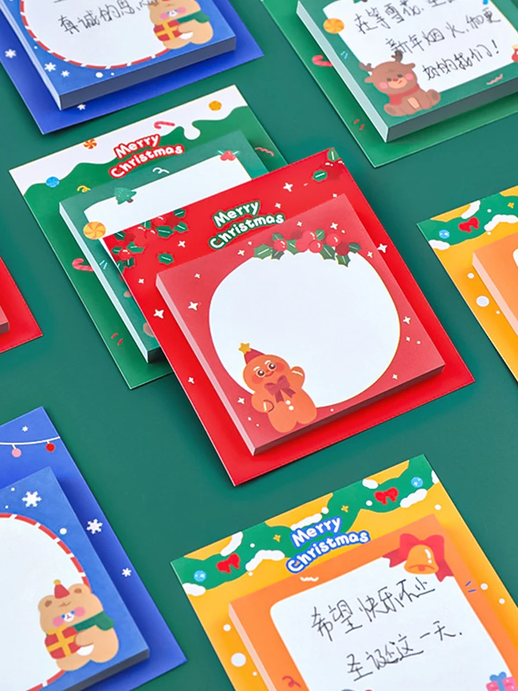 

1PC Santa Claus Christmas Memo Pad Sticky Notes Sheets To Do List Sticker School Office Stationery Lovely Note Pad Student Gifts