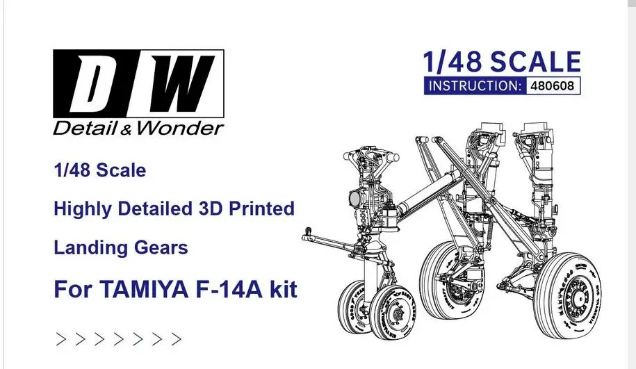Detail & Wonder 480608 1/48 Carrelli Di Atterraggio Per Tamiya F-14A Kit
