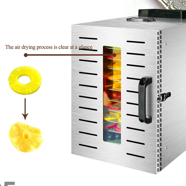 Stainless Steel 220V Large Food Dehydrator Pet Snack Dehydrator Fruit  Vegetable Herb Meat Dryer - AliExpress