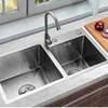 Stainless Steel Double Sink Wash Dishes With Drainer Deep Hidden Sink Bathroom Kitchen Accessories Household Items 3