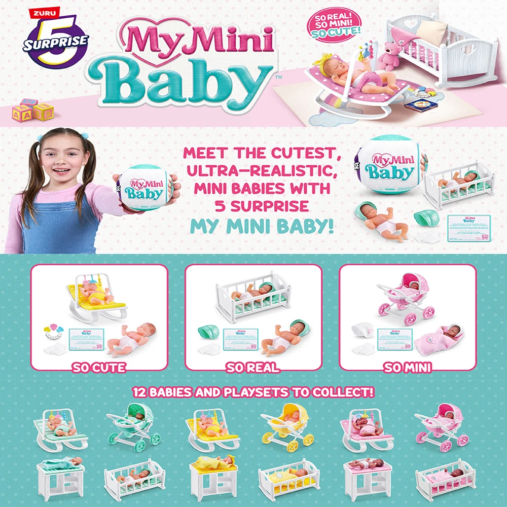 주루 5 서프라이즈 마이 미니 베이비 미스터리 토이 시리즈 1 서프라이즈 블라인드 박스 귀여운 선물 미스터리 트렌디 플레이 부드러운 실리콘 베이비 인형