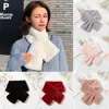 Women Winter Warm Thicken Cross Collar Scarf  Solid Color Faux Rabbit Fur Plush Elegant Shawl Scarfs 1