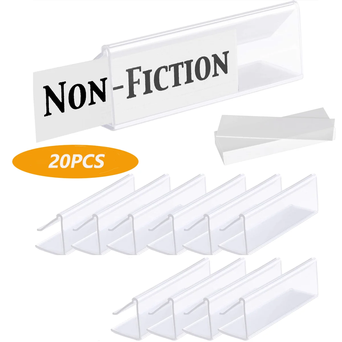 Shelf Label Holder Price Tag Display Supermarket Retail Holders Magnetic Pvc Adhesive Labels 20Pcs