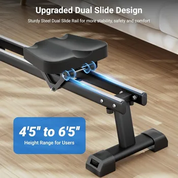 Rowing Machines for Home Use, Rowing Machine Magnetic Rower, 16 Levels of Workout Resistance, Max 350 LBS, Dual Slide Rail, Blue 4