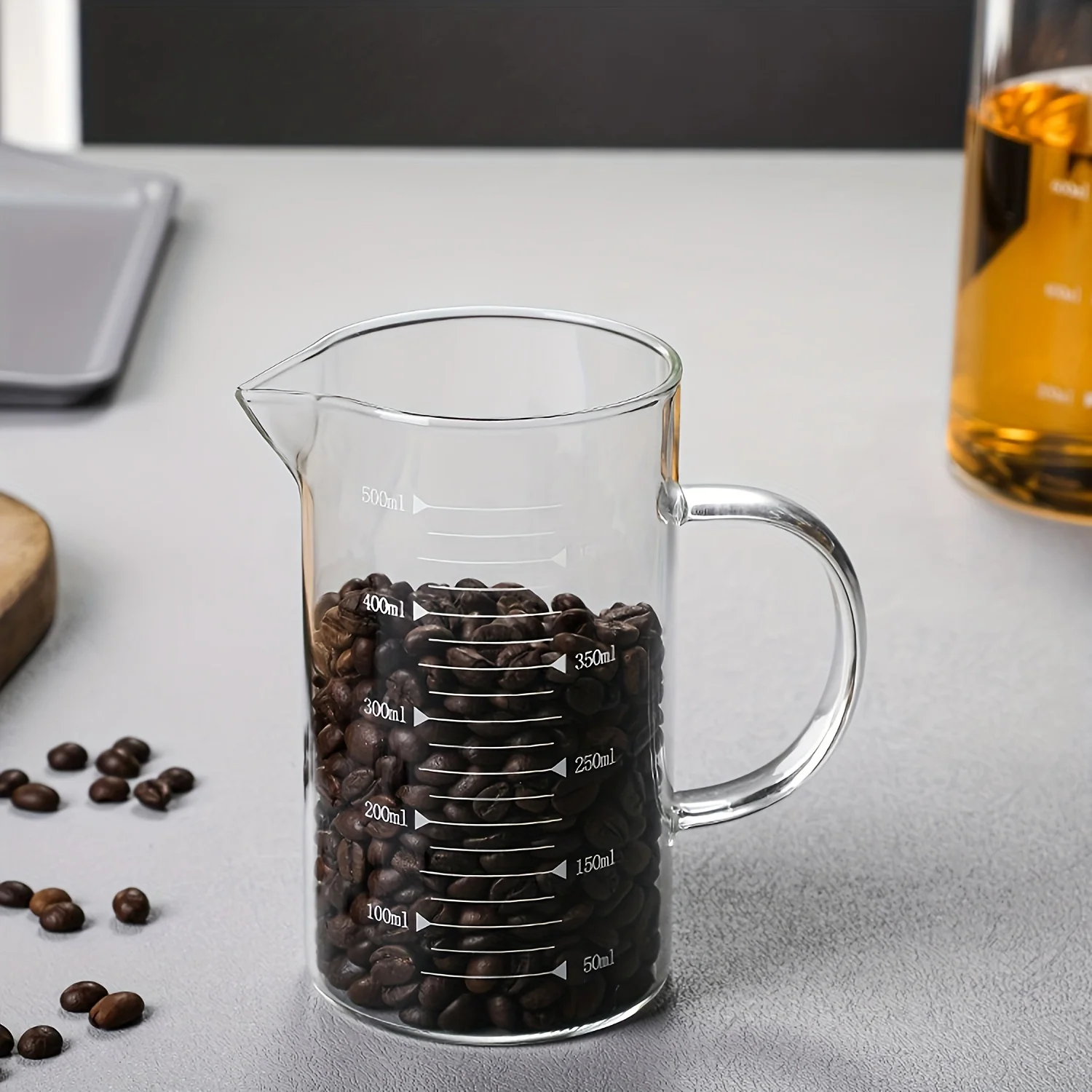 1PC With Lid Versatile Glass Measuring Cup, Precision Scale & Spout, Insulated Handle for Safe Pouring High temperature resistan - 5