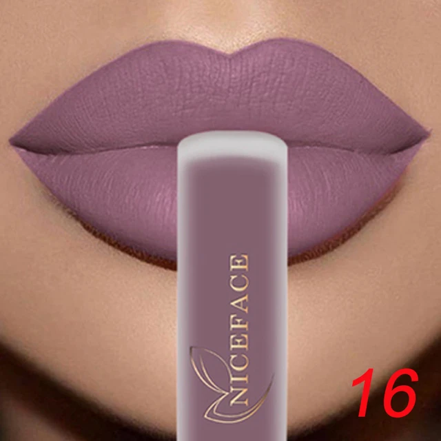 NICEFACE Nude Matte Flüssige Lippenstifte Wasserdicht Langlebig Lipgloss Sexy Rot Samt Lip Tint Frauen Make-Up Kosmetik Batom