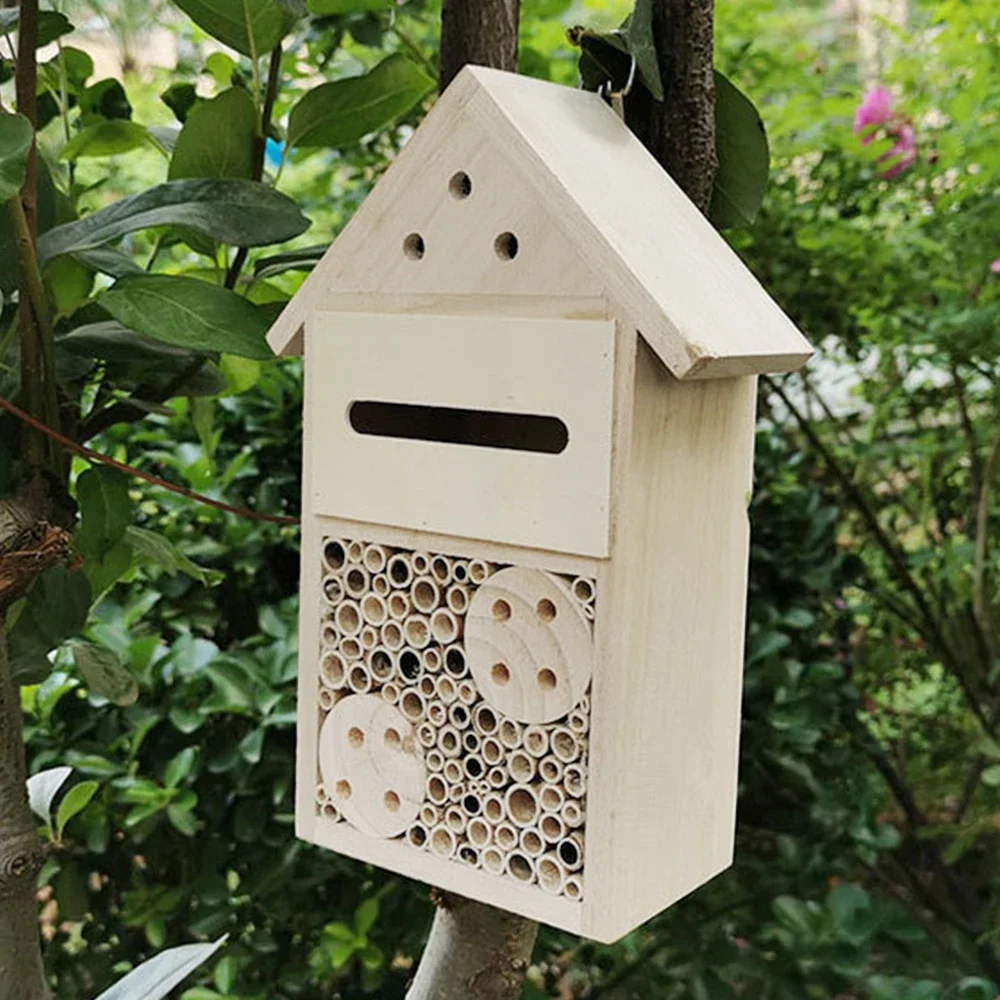 Wooden Insect House Bees Nesting Habitat Beekeeping Equipment For Garden Decoration beekeeping tools bee breeding box
