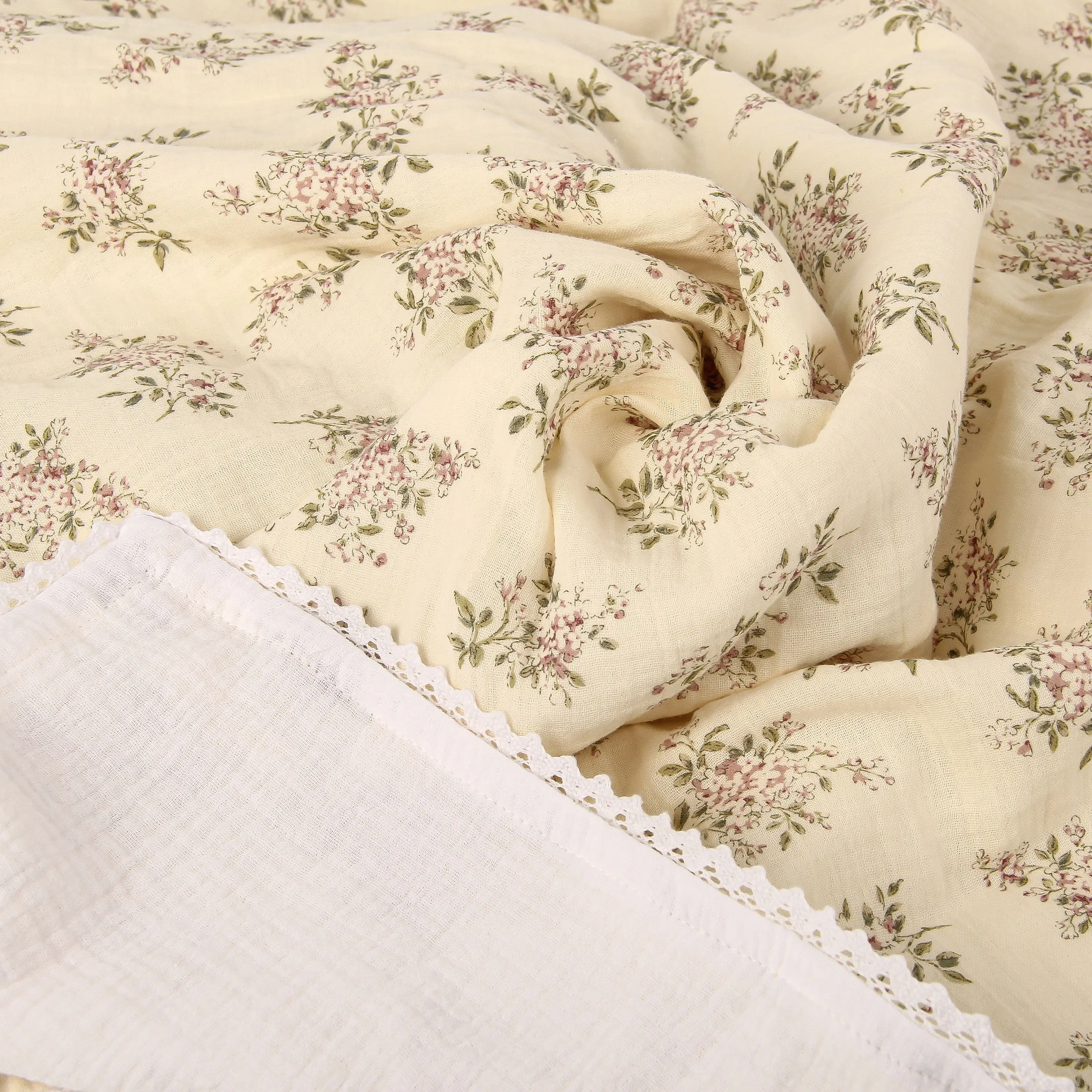 Baby Blanket Printed Pure Cotton Baby Muslin Swaddle Blanket Breathable Newborn Quilt Soft Warm Core Children's Quilt 100*100CM 4