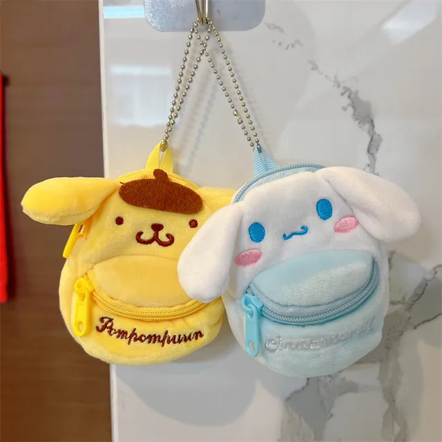 Kawaii Anime Cinnamoroll Purin Dog Plush Toy Cartoon Backpack Plush Bag Cute Mini Coin Purse Earphone Storage Bag Pendant Gift 1