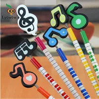 6 Pieces Lytwtw's Musical Music Stationery School Office Supply Student Prize Creative Kawaii Simple Cute Music 2B Pencil 1