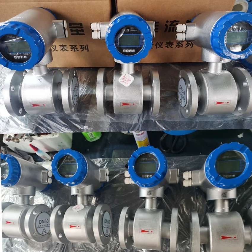 DN65 DN80 DN100 Electromagnetic Flowmeter for Sewage Waste Water Electronic Integrated Flow Meter 4-20mA