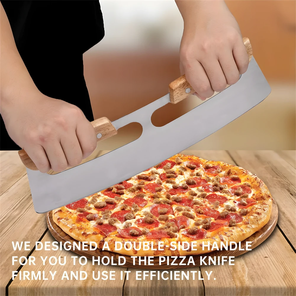 Pizza Knife Stainless Steel Pizza Slicer Rocker Blade Knife Cutters with Protective Cover Baking Tool Kitchen Tools