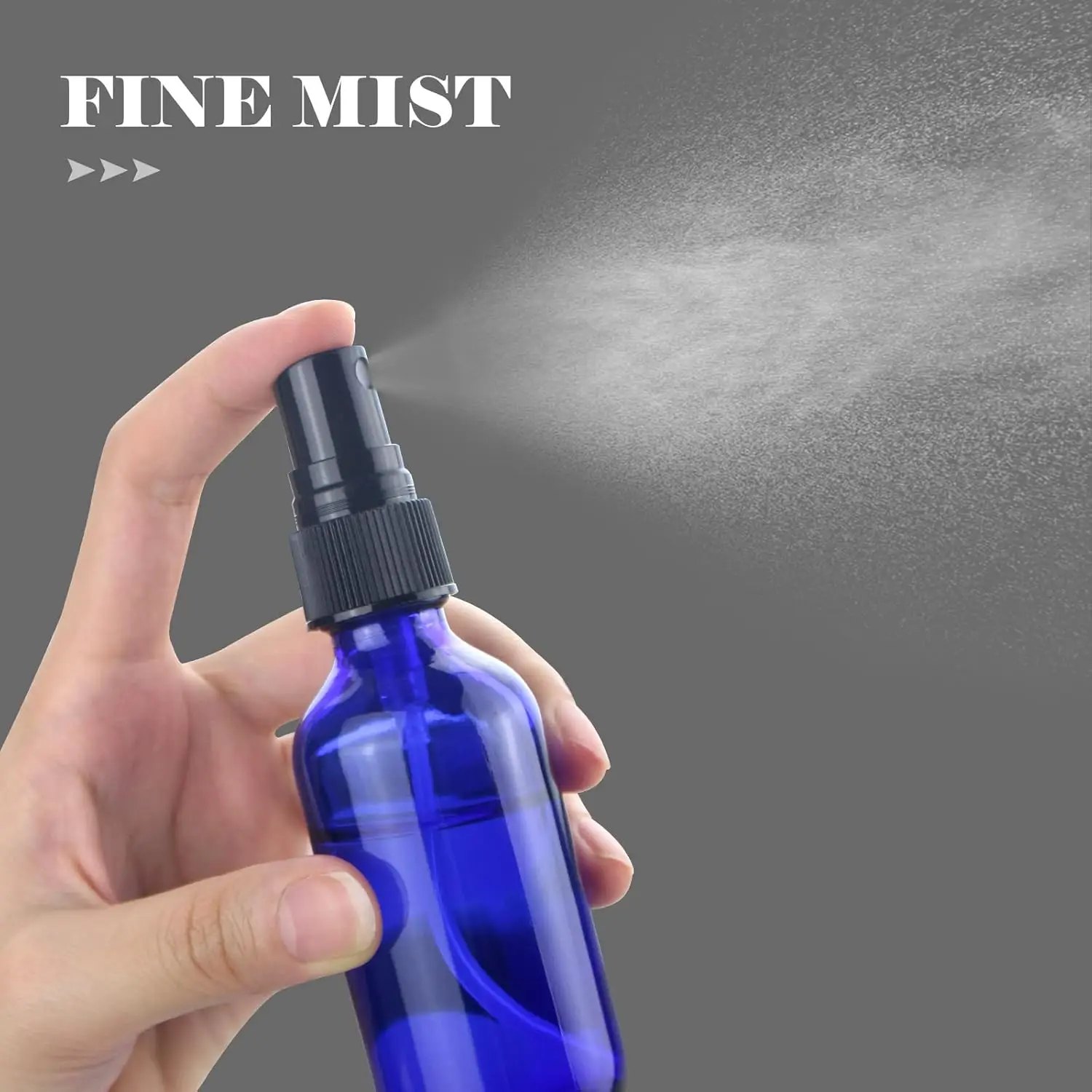 12PCS 5ml-100ml Blue Glass Perfume Bottle Sprayer Fog Bottle Travel Refill Essential Oil Container