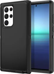 Shockproof Rugged Heavy - Duty Durable Case Cover - Galaxy s25plus (Black)