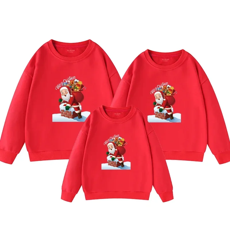 thumbnail image 1 of Camisetas navideñas de invierno para madre e hija, camisetas con estampado de dibujos animados, conjuntos familiares a juego, sudaderas para padre e hijo, ropa para parejas, pulóveres, 1 of 5