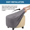 Real Velvet Plush Fabric Round Ottoman Slipcover Footstool Protector Covers Storage Stool Ottoman Covers 3