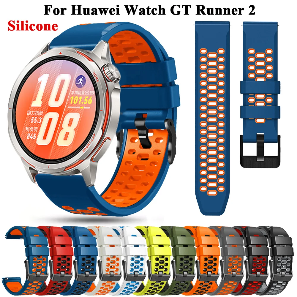 Breathable Sport Silicone Strap, 22mm - Universal Fit Bracelet