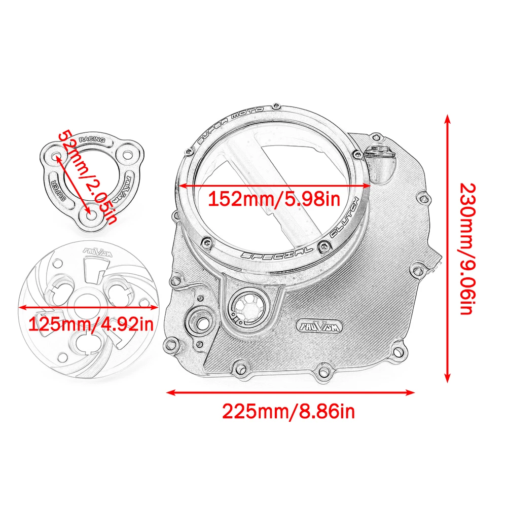 Klare Motorrad-Kupplungsdeckel und Federhalter R für Husqvarna Vitpilen Svartpilen 401 2021 2022 2023 – Detail 2