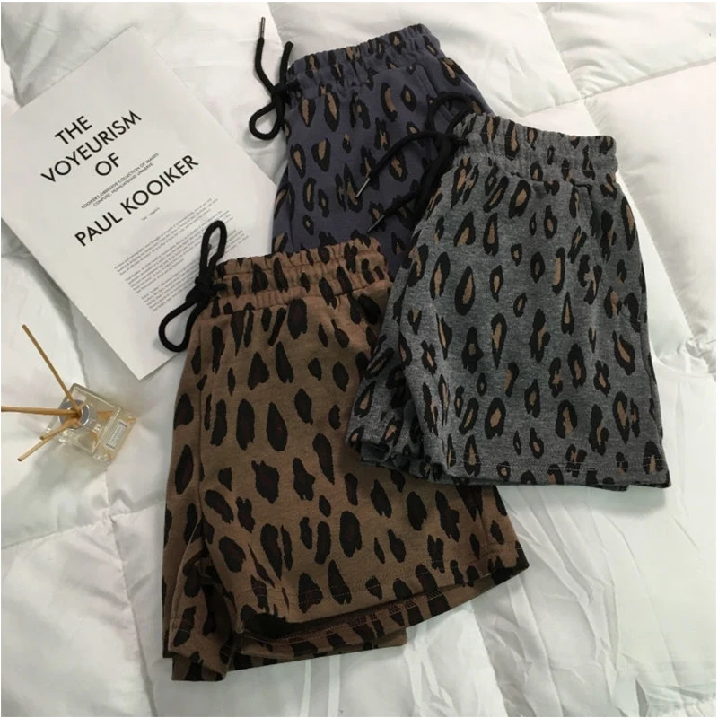 

Women's Shorts High Waist Gym Shorts Women Sport Shorts Leopard Print Workout Vital Fitness Yoga Shorts Scrunch Butt Leggings