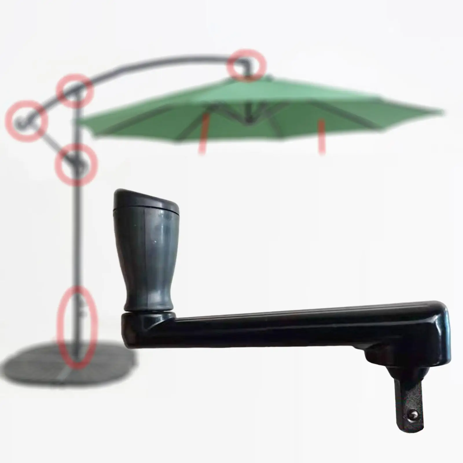 Outdoor Umbrella Rocker Handle 0.31'' Width Metal Parasol Patio Umbrella Accessories for Lawn Fence Tailgates Bleacher Courtyard