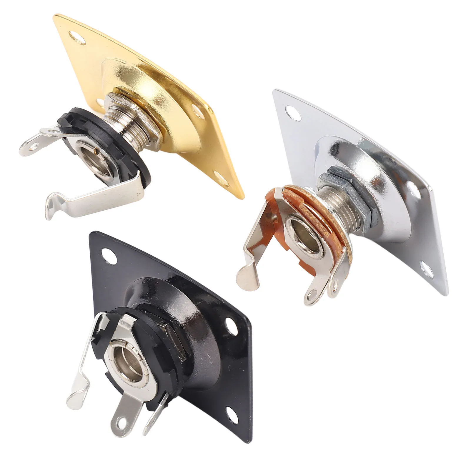 Electric Guitar Jack Output Plate Square Shape Metal Compact Socket for Telecaster