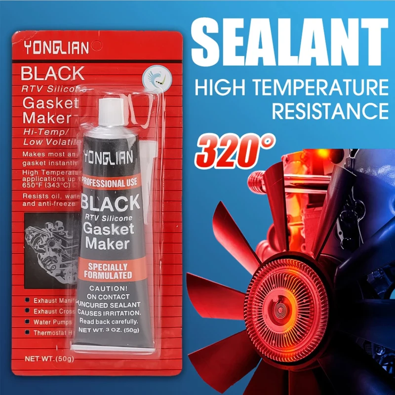 Automotive Gasket Sealant Car Engine Black Silicone-free Sealant Universal Waterproof Oil-resistant Adhesive Glue Repair Sealer 6
