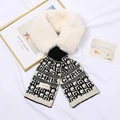 Fashion Plaid Faux Fur Scarf Shawl Snood Muffler Women Houndstooth