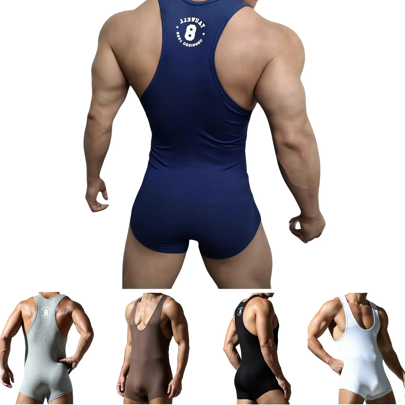 Men Wrestling Singlet Rayon Fitness One-Piece Jumpsuit for Active Wear And Sports