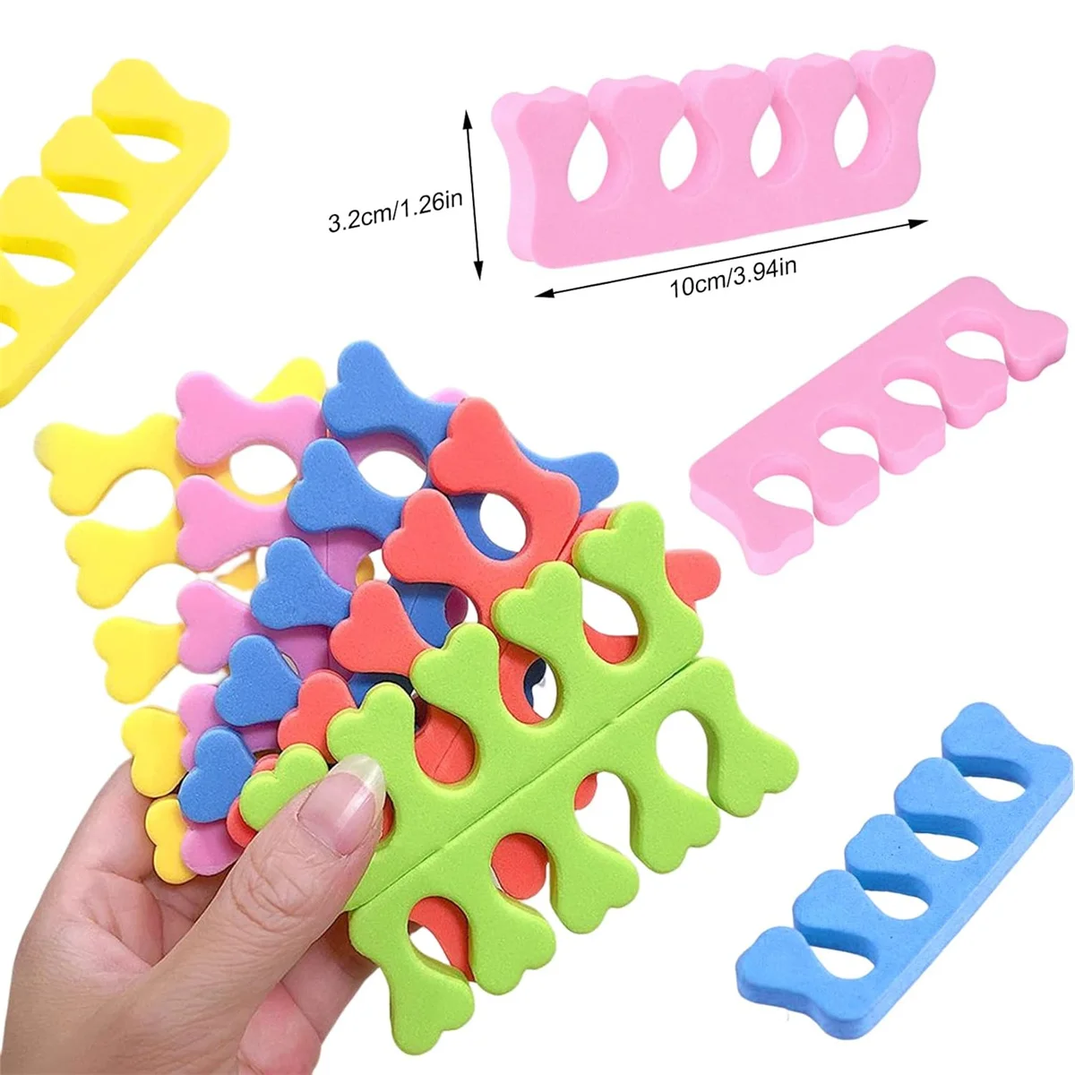 100pcs/50pairs sponge toe finger separator manicure set Toe splitte for nail polish enhancement painting and polishing tools