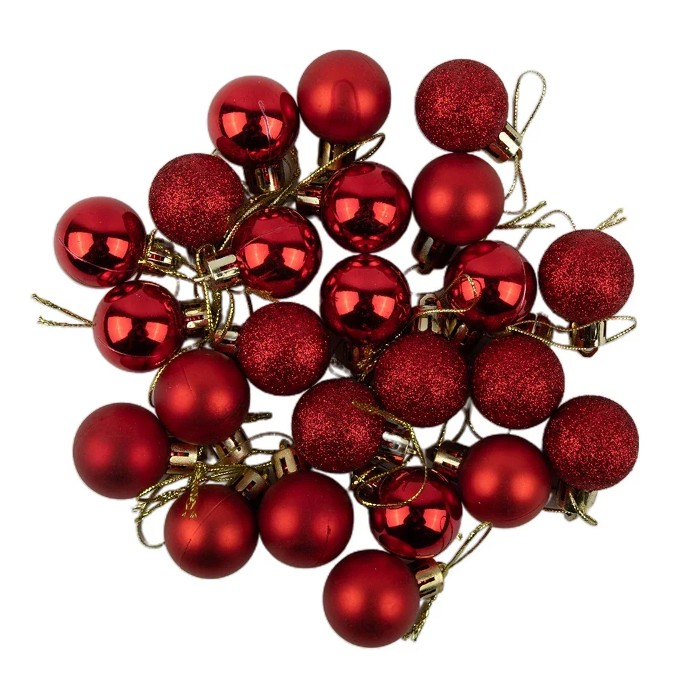 Christmas Ball Decoration 24pcs 30mm Xmas Tree Hanging Pendant Ornament Sparkling Pink Silver Blue silvery Christmas Home Decor