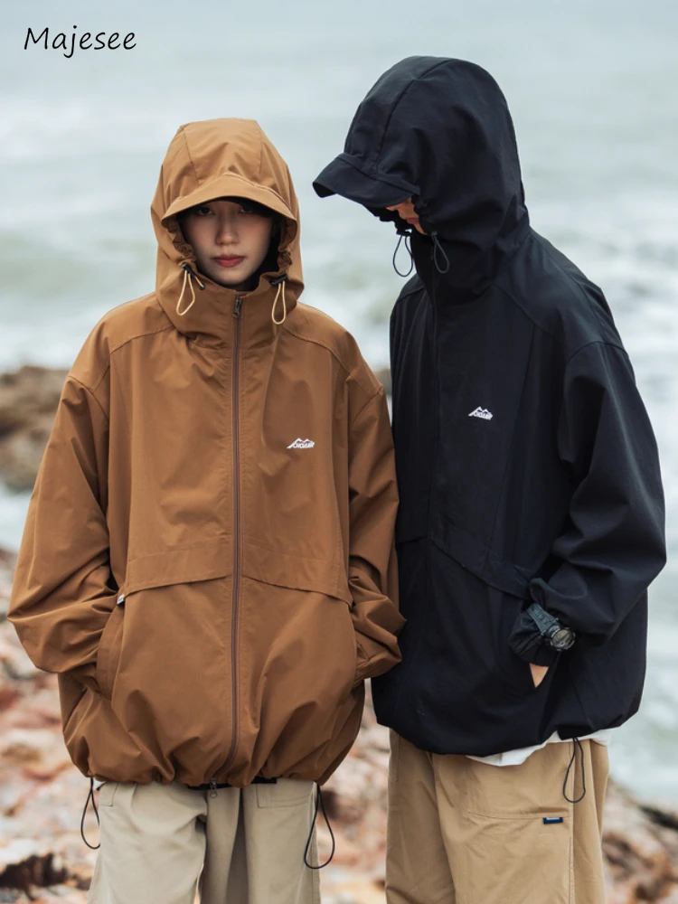 

Куртка мужская с капюшоном, уютная мешковатая куртка в американском стиле, стильный водонепроницаемый парашют, для отдыха и походов