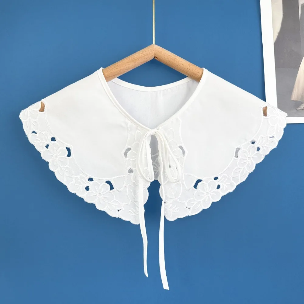 Dress Blouse Decor Hollowed Out Fake Collar New Fake Collar Lace Up Shawl Detachable Shirt Collar Front Placket Collar
