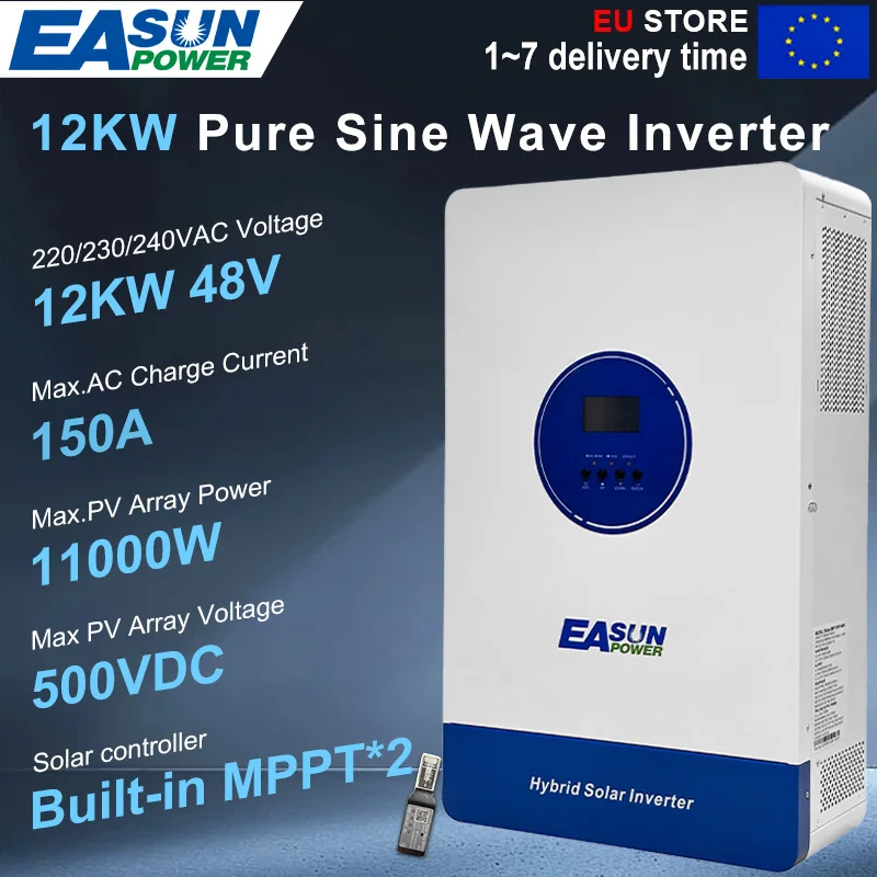 EASUN POWER 2KW 4KW 6.2KW 11KW Hybrid Solar Inverter 12V 24V 48V 230V ...