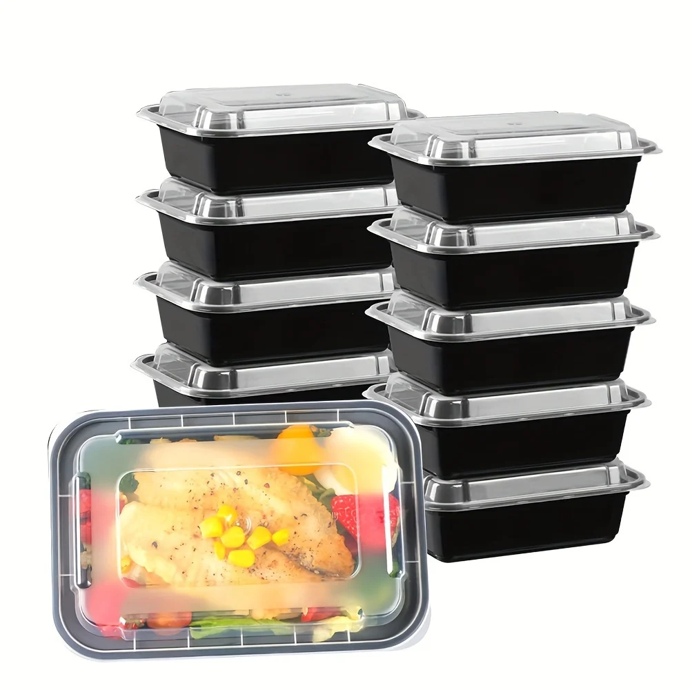 

50 Pcs Meal Prep Containers Reusable, Disposable Food Storage, Plastic Containers For Lunch-Microwave, Freezer, Dishwasher Safe,