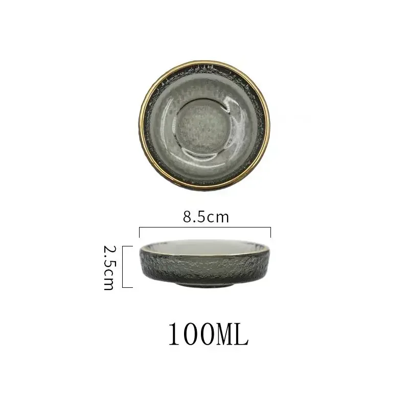 סט צלחות ארוחת ערב מעוטרות בזהב מפואר, צלחת מזון זכוכית, צלחת חטיף, צלחת אקסנט, צלחת עוגה, סט מתנה