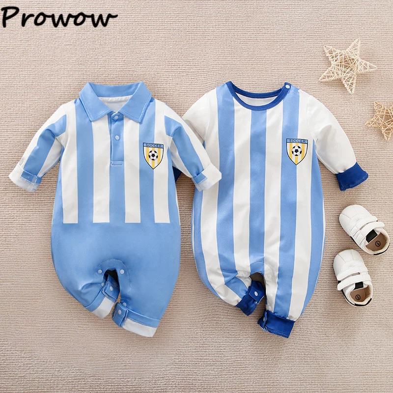 Prowow Spring Fall Baby Football Clothes Long Sleeve Stripes Baby