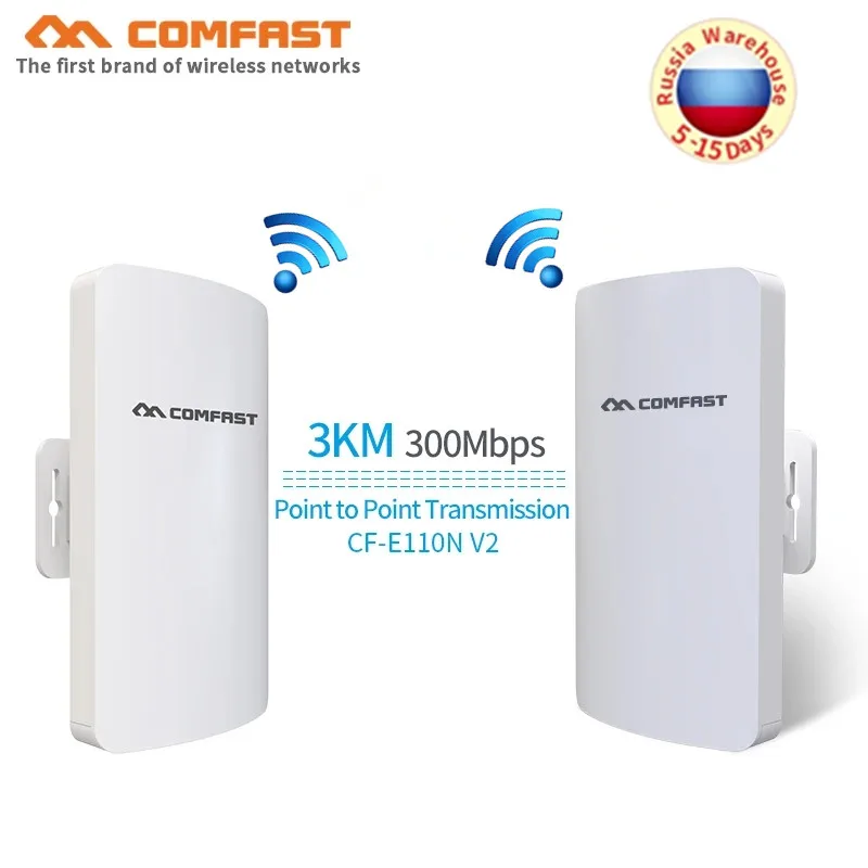 

2.4Ghz Wireless Bridge 300Mbps Outdoor CPE Wi Fi Signal Long Range Extender Access Point Wi-Fi Repeater antenna with POE Adapter