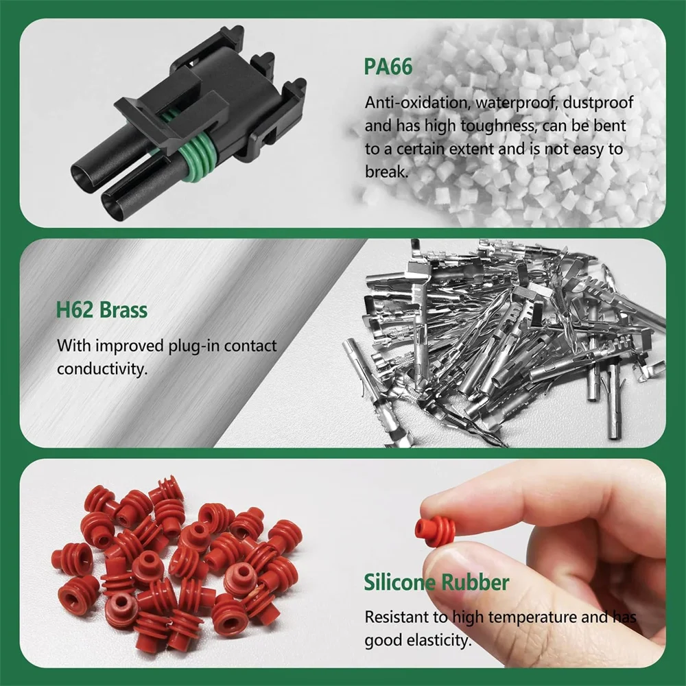 21-teiliges Set Wasserdichte Automotive-Elektrosteckverbinder 1/2/3/4/6 Pin 22-14AWG Kabelbaum Zündkerzen-Steckverbinder Anschlussklemme – Detail 2