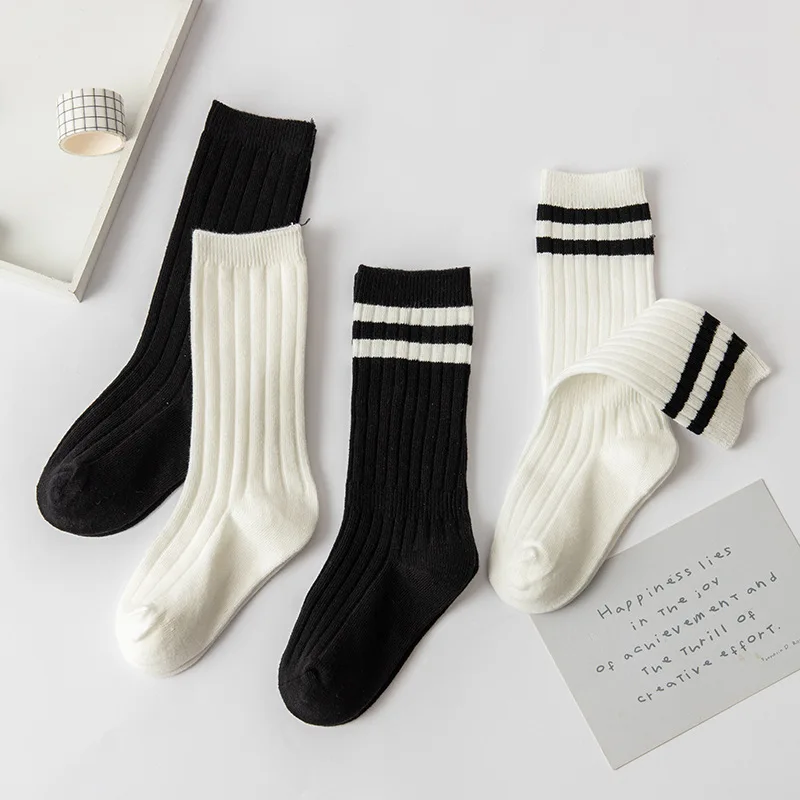 Kids Socks 1 Pair Cotton Children Black and White Stripes