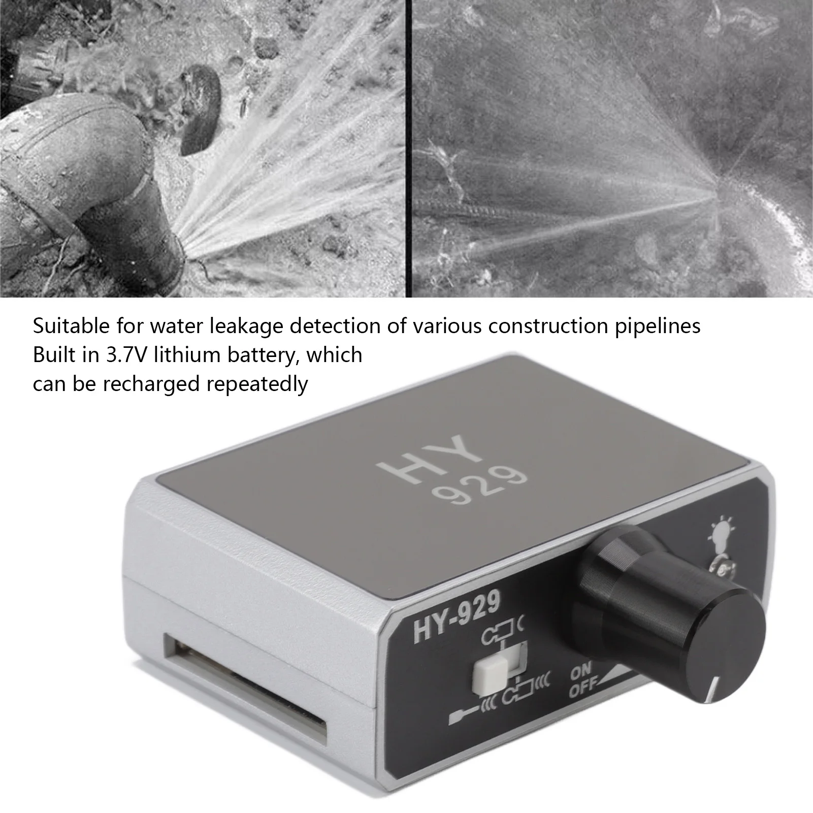 HY 929 Water Pipe Leakage Detector Water Pipeline Leak Detector Plumbing Engineering Leak Detection Device Irrigation Inspection 6
