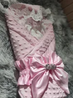 Baby Winter Swaddle Blanket Boys Girls French Lace Essential Receiving Blanket Ultra-Soft Newborn Registry Sleeping Wraps 2