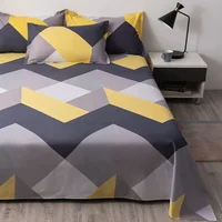 WASART Geometry printed flat bed sheet set couple bedspreads 2 people luxury double bed bedsheet single double queen king size 1