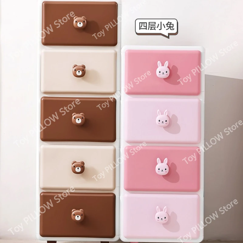 Pink Nordic Cute Nightstands for Kids, Korean Corner Cabinets, Kids Bedroom Furniture, YN50CN