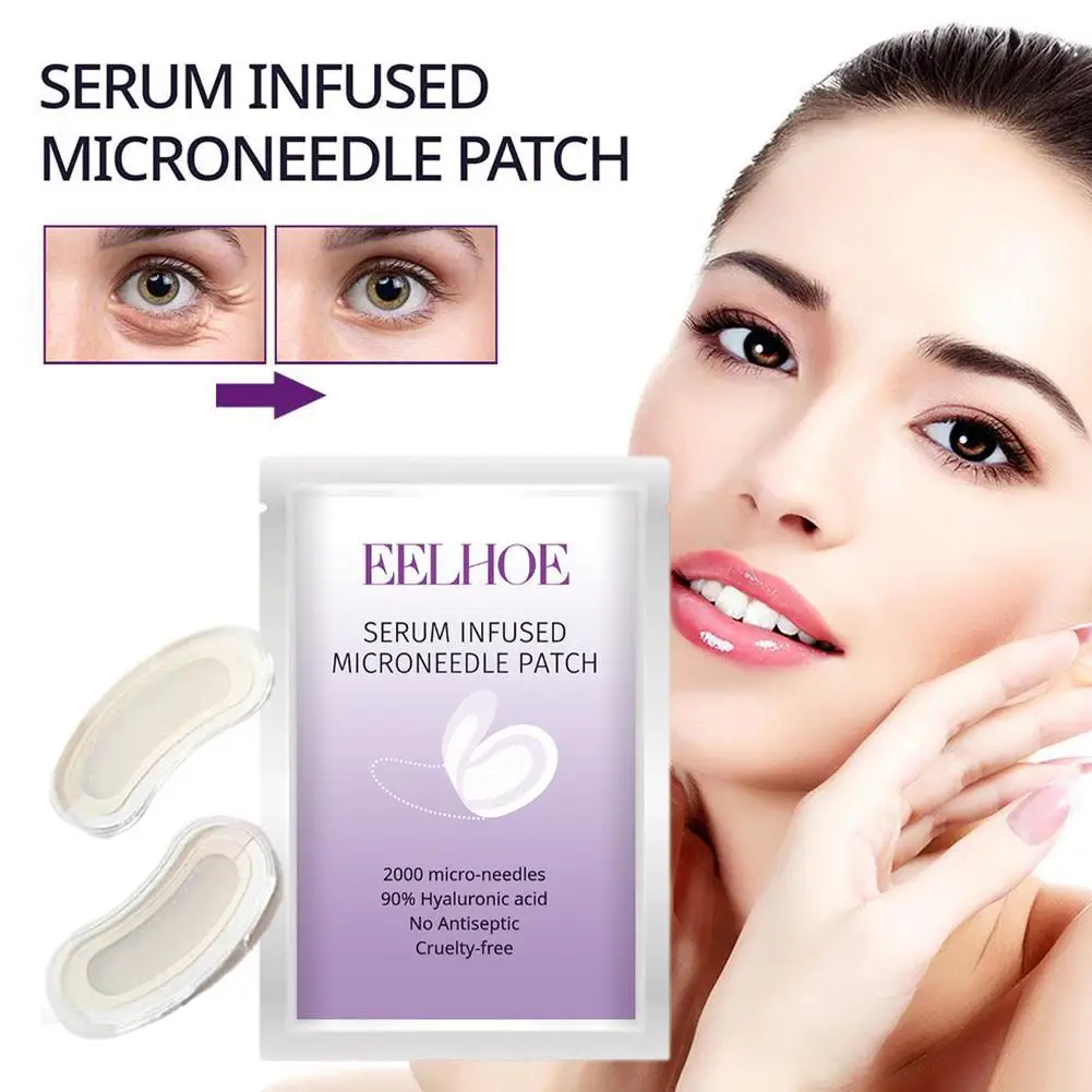 Serum Infused Microneedle Eye Patches Mask For Anti Wrinkle Aging Dark Circles Moisturizing Under Eye Gel Pads Skin Care 4pairs serum infused microneedle eye patches mask for anti wrinkle aging dark circles moisturizing under eye gel pads skin care