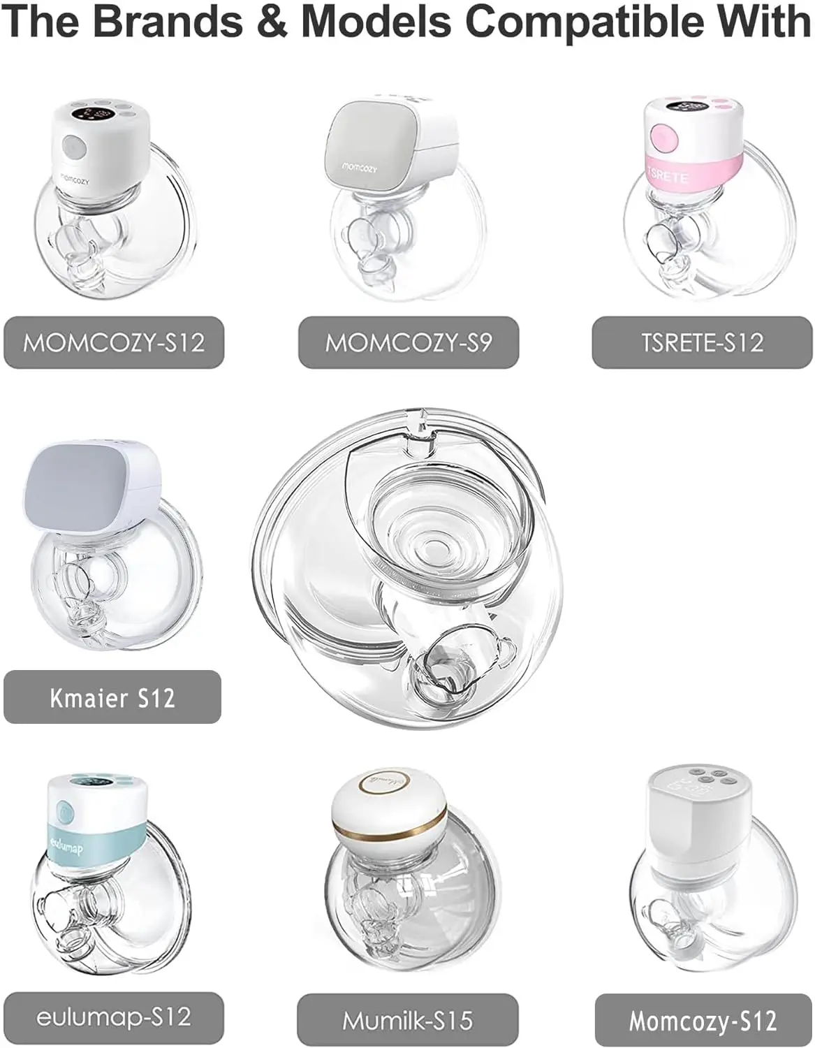 Wearable Breast Pump Accessories Silicone Flanges Breast Shield Valve Diaphragm Linker Collection Cup for S9 S10 S12 2