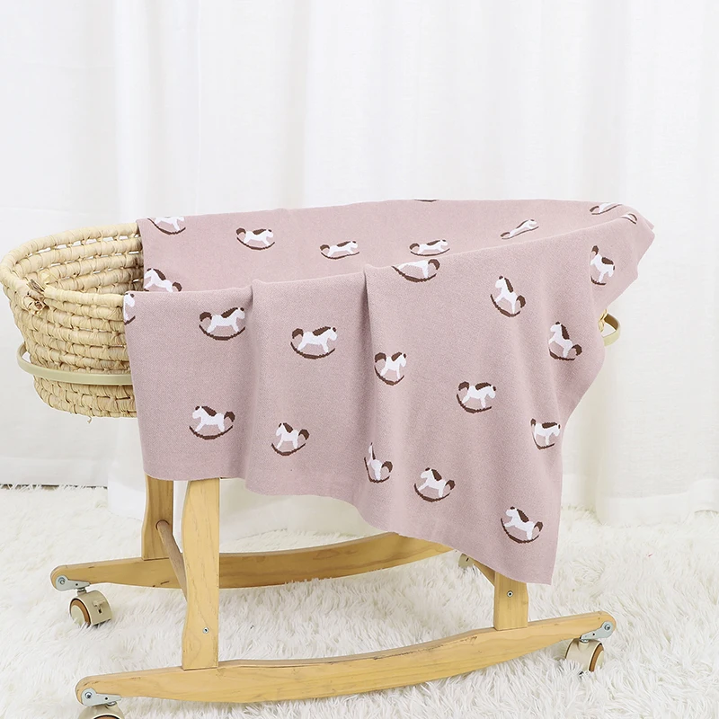 Coperte per bambini cotone lavorato a maglia neonate ragazzi letto trapunta 100*80CM passeggino Swaddle carino Trojan Plaid culla sonno caldo - immagine 4