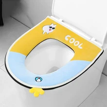 

Winter Warm Toilet Seat Cover Bathroom Toilet Pad Cushion with Handle Thicker Soft Washable Closes Tool Warmer Pad Accessories