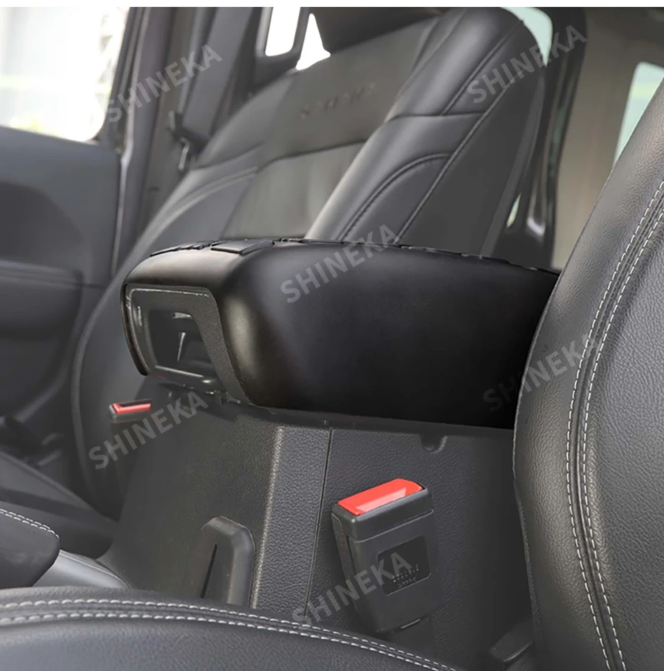 SHINEKA Auto Mittelkonsole Armlehne Box Schutz Kissen Pad Abdeckung für Jeep Wrangler JL 2018 Up für Jeep Gladiator JT 2018 Up – Detail 6
